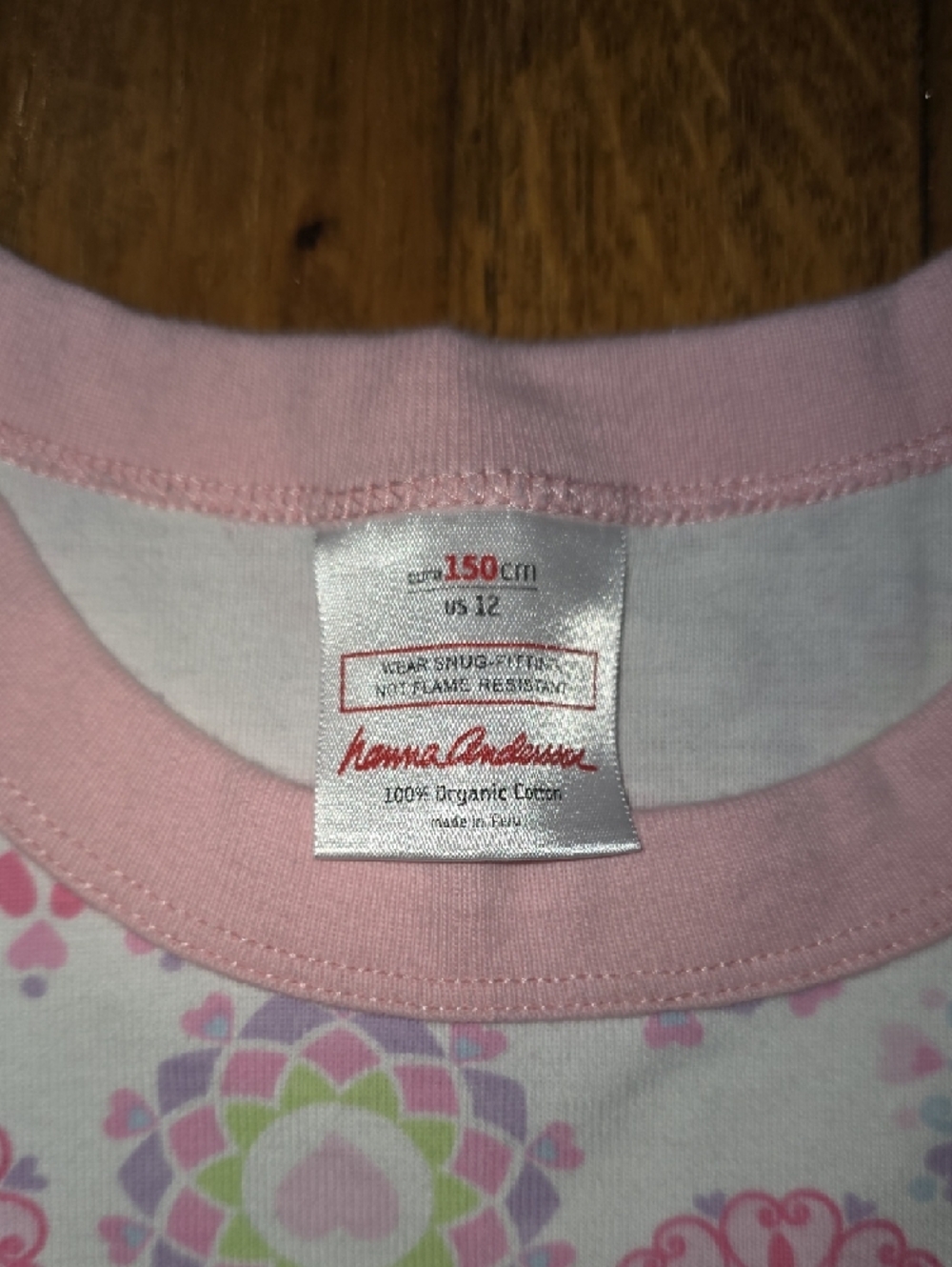 NWOT Hanna Andersson Pink & White Floral Medallion Pajamas Size 150cm Or US 12 - Picture 3 of 4